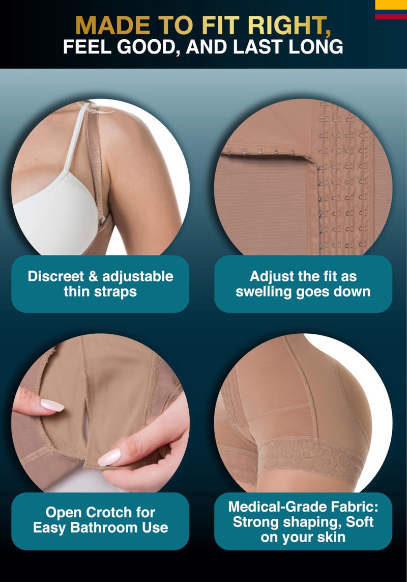 Sonryse Stage 2 Faja Shapewear for Women | Tummy Tuck Compression Garment & Post Surgery Compression Garment | Fajas Colombianas Moldeadoras Mocha M - Image 3